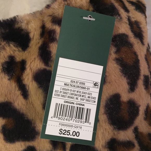 Animal Print Tote Bag Leopard Faux Fur Handbag - Picture 3 of 8